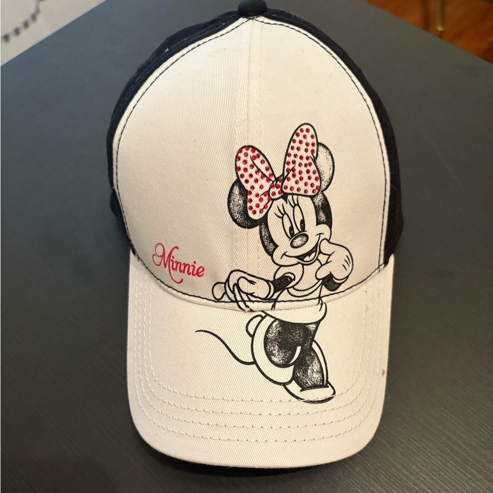 Disney Minnie Mouse Rhinestone Adjustable Baseball Cap New - Picture 4 of 4